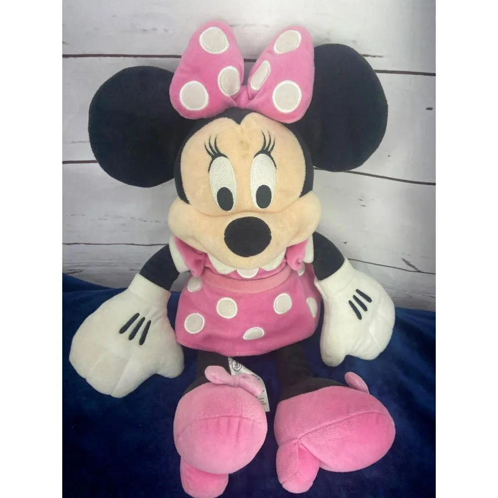Disney Minnie‎ Mouse Pink Polka Dot Dress Plush Stuffed Animal Toy 18